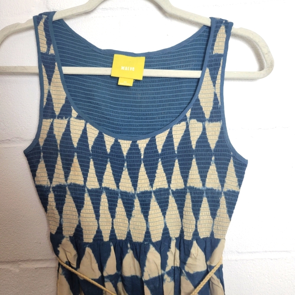 Anthropologie Maeve Geo Diamond Castalia Shibori Boho Dress Size 0P - Picture 3 of 9